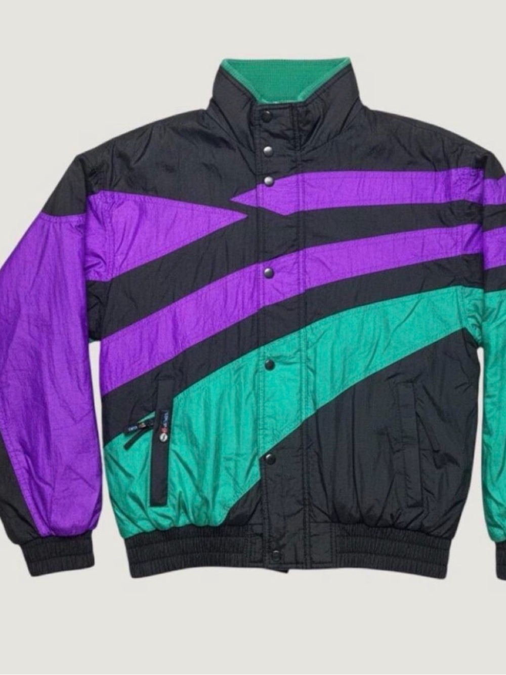 Vintage CKX International Snowmobile Jacket Small Purple Green Black Colorblock